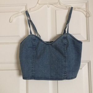 Express denim crop top tank